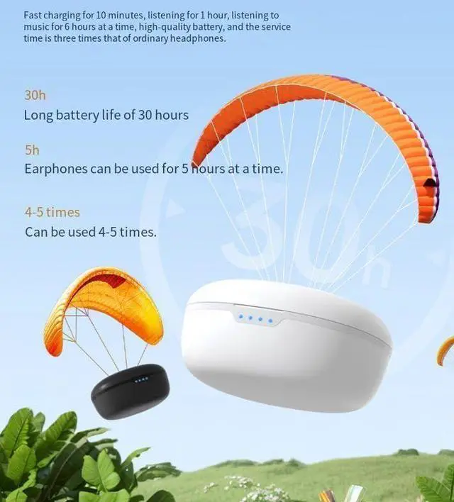 Alt view image 6 of 6 - Earbuds Wireless Bluetooth Headphones in Ear Earphones ANC+ENC Noise Reduction Light-Weight Ear Buds, 30H battery life Sport Headset Built-in Mic for TV Smart Phone Laptop Computer Sports,White