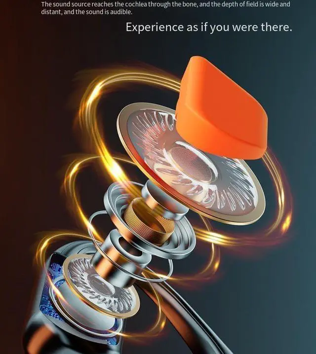 Alt view image 2 of 7 - Bone Conduction Headphones Bluetooth 5.3 IPX6 Waterproof Open Ear Headphones,Air Conduction Earphones HiFi Stereo Sound with Mic,12 Hours Battery Waterproof Earbuds for Swimming,Gym