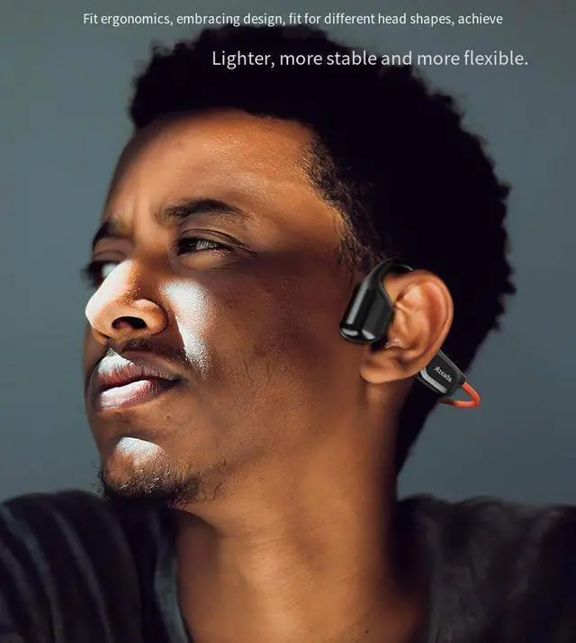 Alt view image 3 of 7 - Bone Conduction Headphones Bluetooth 5.3 IPX6 Waterproof Open Ear Headphones,Air Conduction Earphones HiFi Stereo Sound with Mic,12 Hours Battery Waterproof Earbuds for Swimming,Gym