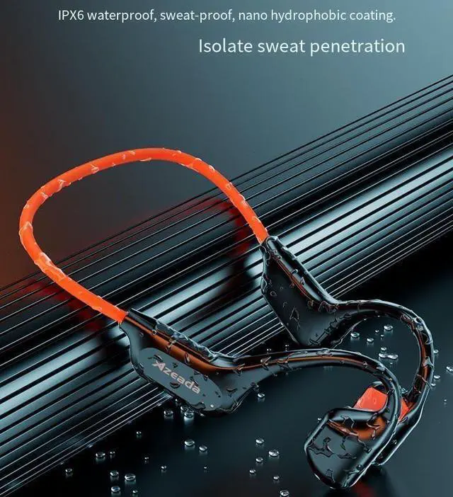 Alt view image 6 of 7 - Bone Conduction Headphones Bluetooth 5.3 IPX6 Waterproof Open Ear Headphones,Air Conduction Earphones HiFi Stereo Sound with Mic,12 Hours Battery Waterproof Earbuds for Swimming,Gym