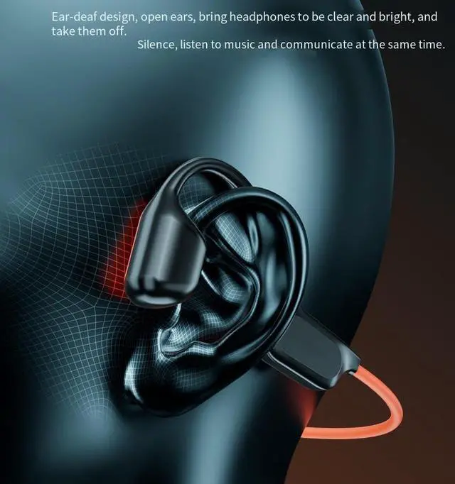 Alt view image 5 of 7 - Bone Conduction Headphones Bluetooth 5.3 IPX6 Waterproof Open Ear Headphones,Air Conduction Earphones HiFi Stereo Sound with Mic,12 Hours Battery Waterproof Earbuds for Swimming,Gym