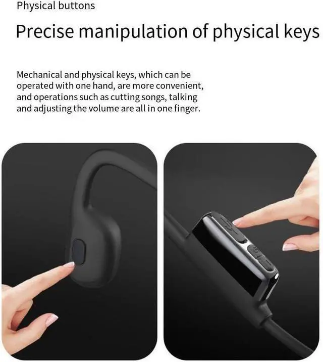 Alt view image 6 of 7 - Bone Conduction Headphones Open Ear Headphone Bluetooth 5.3 Wireless IPX6 Waterproof Sports Earbuds with Microphones & 8H Playtime,360°Curved Earphones for Running,Cycling,Driving,Hiking,White