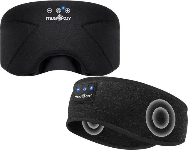 Main image of MUSICOZY Bluetooth 5.4 Sleep Headphones Headband, Zipper Washable Eye Mask with HD Stereo Speakers + Wireless Sports Headband, 14H Playtime Music Headphones for Sleeping, Running, Travel, Meditation