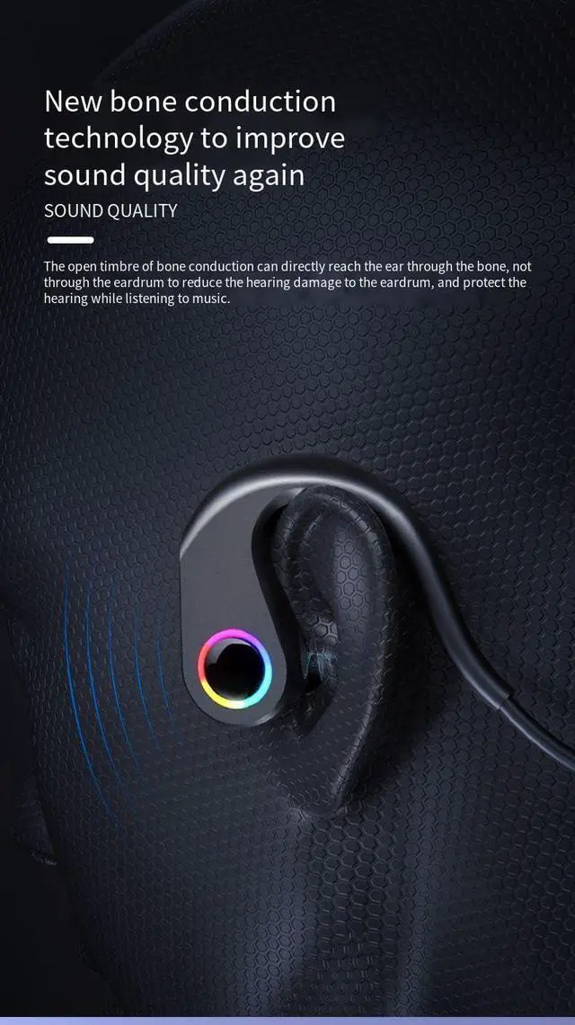 Alt view image 4 of 7 - Bone Conduction Headphones Wireless Bluetooth 5.3 Open Ear Headphones Environmental Depth Noise Reduction IPX6 Waterproof Earbuds 8 Hours of Playback Time Suitable for Sports Driving