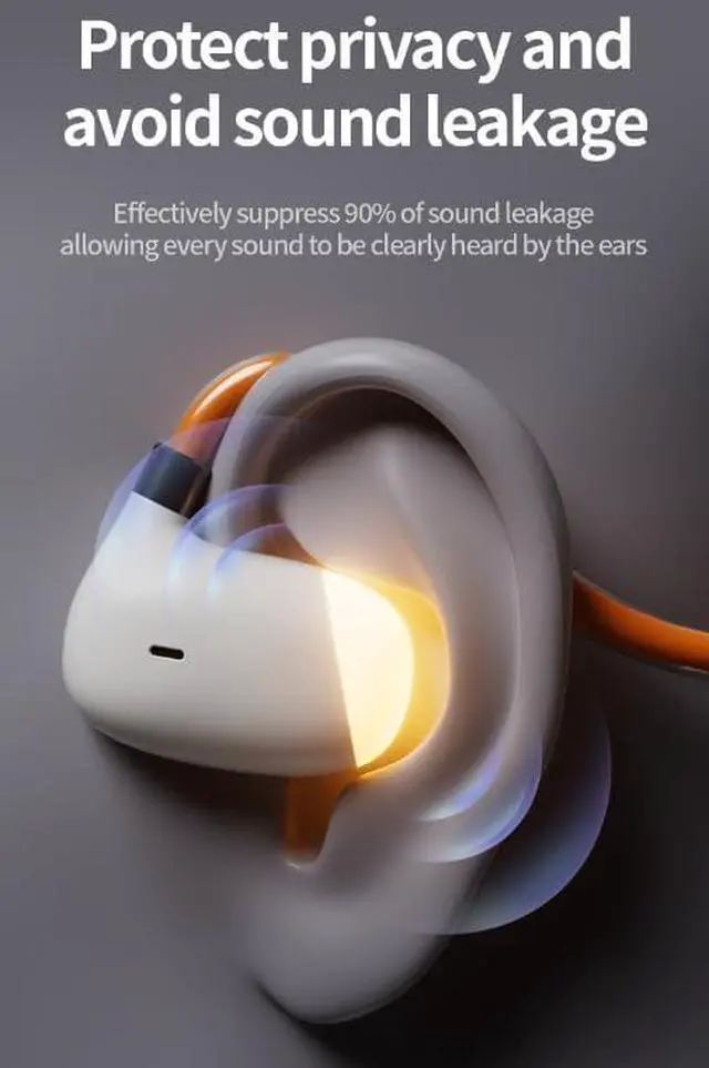 Alt view image 3 of 6 - Open Ear Headphones Bone Conduction Headphones Bluetooth 5.3,Bone Conduction Earphones with Multi-Colored Breathing Lights,9 Hours Battery IPX5 Waterproof Earbuds for Swimming,Gym,Green