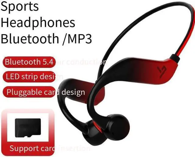 Alt view image 5 of 7 - Bone Conduction Headphones Wireless Bluetooth 5.4 Open Ear Headphones with Microphones,IPX5 Waterproof Ear Buds Built-in TF Card Slot,8H Playtime Sport Earphones for Running,Driving,Hiking-White