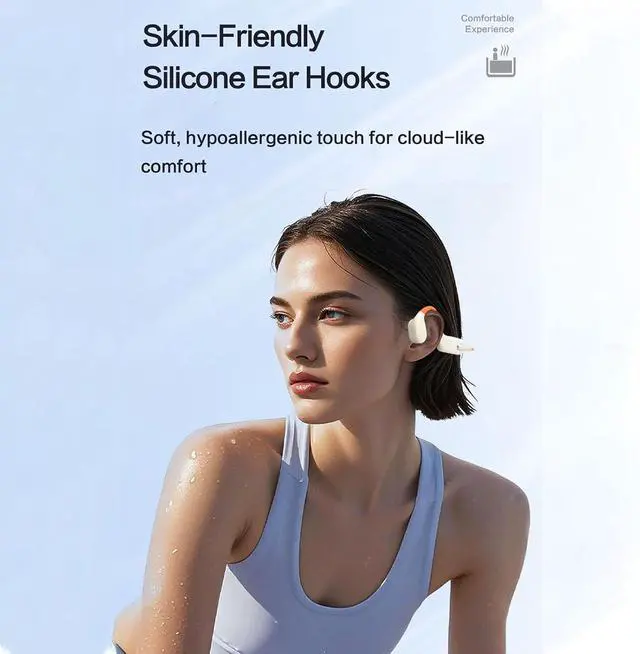 Alt view image 3 of 7 - Diydeg Bone Conduction Headphones, Wireless Open Ear Headphones with HD Stereo Surround, Open Ear Sports Headphone Headset Built in 32G Memory for Running Cycling Workout