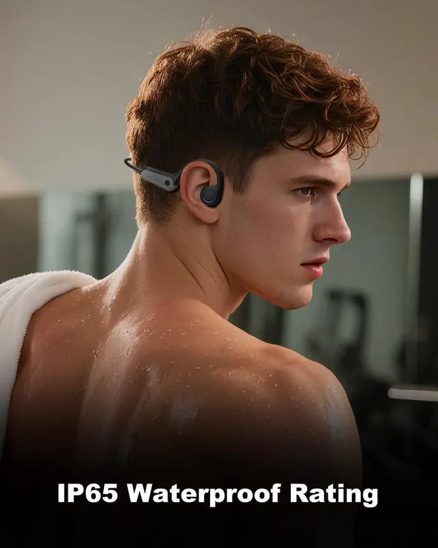 Alt view image 4 of 7 - Wireless Bone Conduction Headphones,Bone Conduction Earbuds 10H Playtimes Sports Earphones with Mic,Open Ear Bluetooth 5.3 Headphones,Sweat Resistant Sports Headset for Running,Workout,Cycling Black