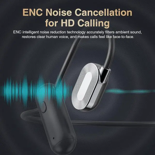 Alt view image 2 of 6 - Wireless Bone Conduction Headphones Open Ear Bluetooth Earbuds Sports Earbuds Wireless Bone Conduction Earphones Noise Cancelling Headset for Running Cycling Driving (Off-White)