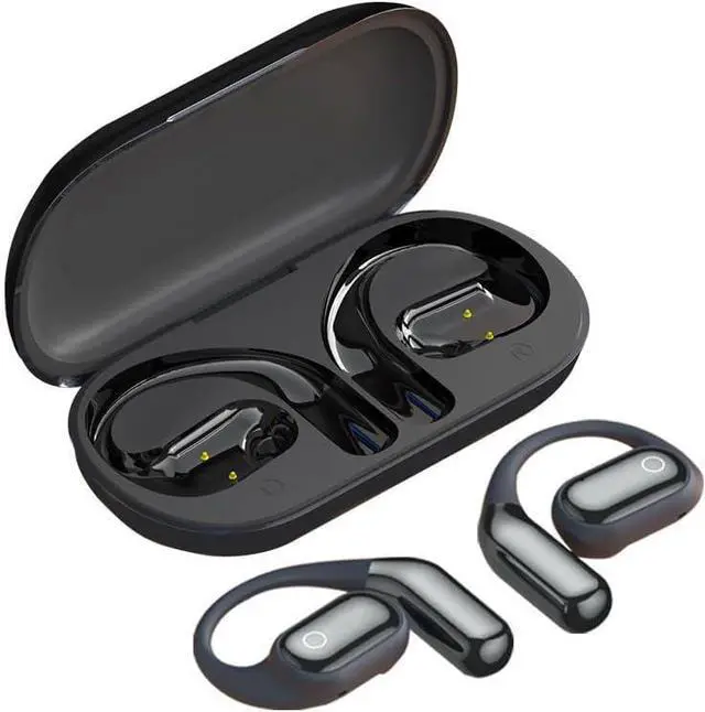 Main image of Open Ear Air Conduction Headphones Wireless Bluetooth 5.4 Earphones with Intelligent Touch Screen, HIFI Stereo,500 mAh Battery Capacity,48 Hours Playtime Waterproof Sport Headset for Phone TV,Black