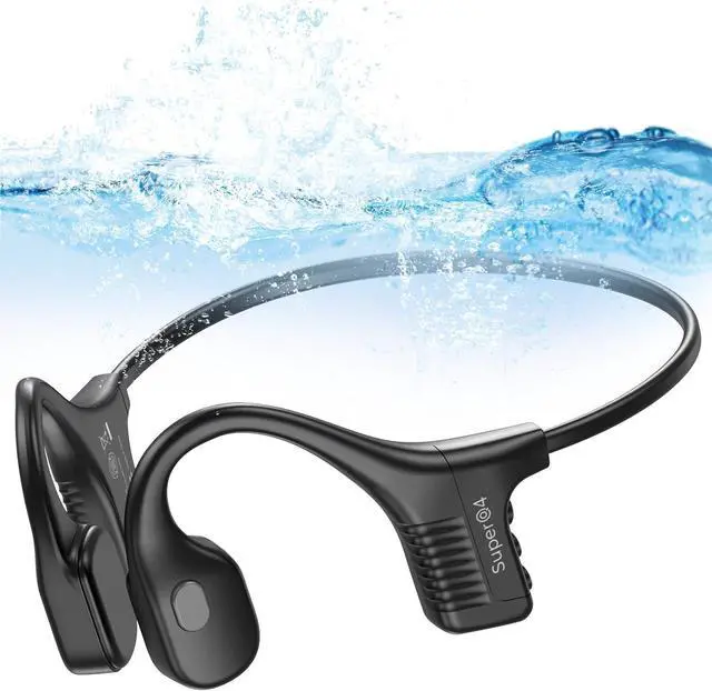 Main image of Bone Conduction Headphones, Open-Ear Bluetooth 5.3 Sport Headset with 32G MP3 Player Waterproof IP68, 12H Playtime, Secure Fit for Swimming, Running, Cycling, Gym & Workouts