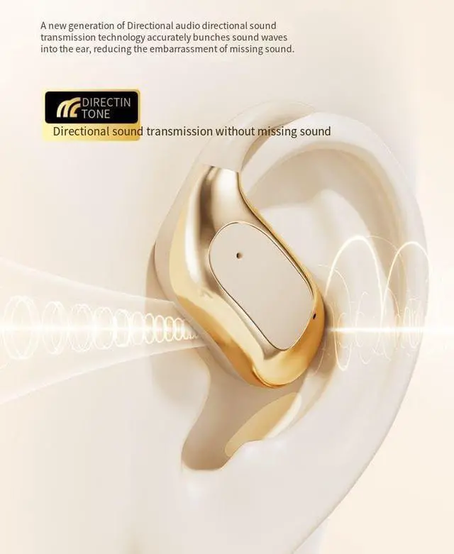 Alt view image 4 of 7 - Wireless Bluetooth 5.4 Open-Ear-Headphones with ENC Noise Cancellation, Smart AI Translator Earbuds with Earhooks,144 Countries Language Translator for Workout Driving Walking, Beige