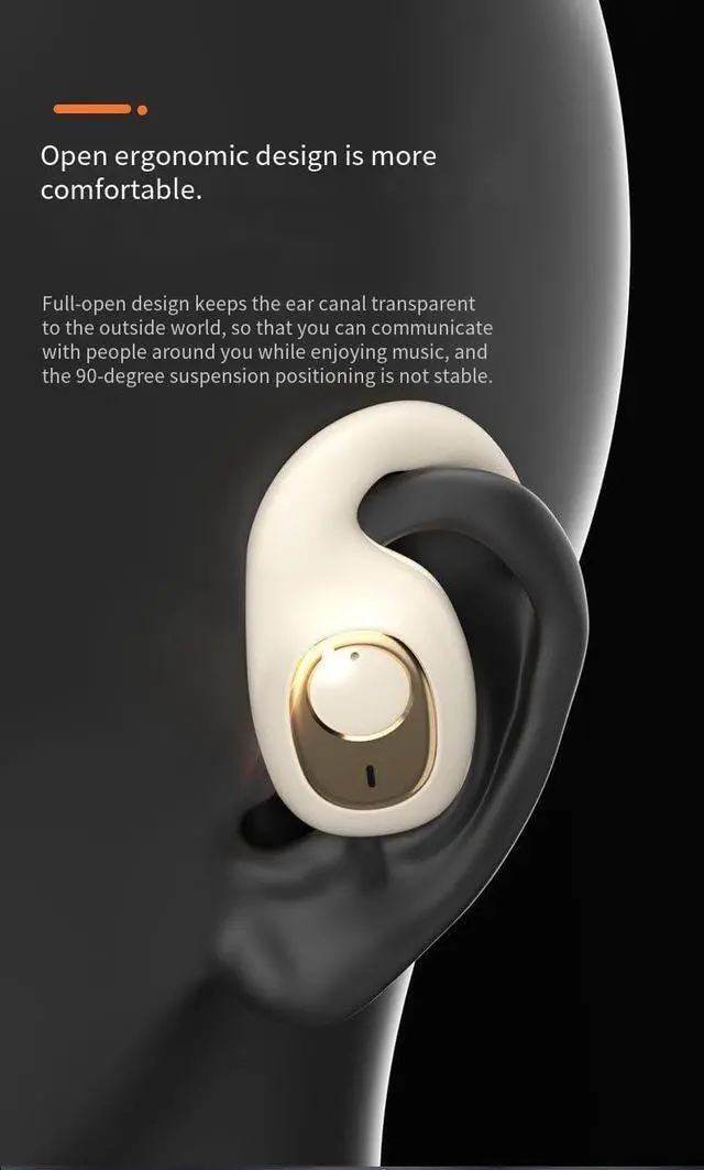 Alt view image 3 of 7 - Open Ear Headphones Wireless Bluetooth 5.3 Air-Conduction Open Ear Buds IPX5 Waterproof Earbuds for Sports,ENC Call Noise Reduction,Lightweight Design,Ergonomic Ear Hooks for Workout/Running,Black