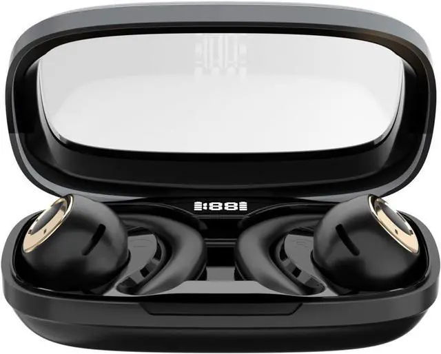 Main image of Open Ear Headphones Wireless Bluetooth 5.3 Air-Conduction Open Ear Buds IPX5 Waterproof Earbuds for Sports,ENC Call Noise Reduction,Lightweight Design,Ergonomic Ear Hooks for Workout/Running,Black