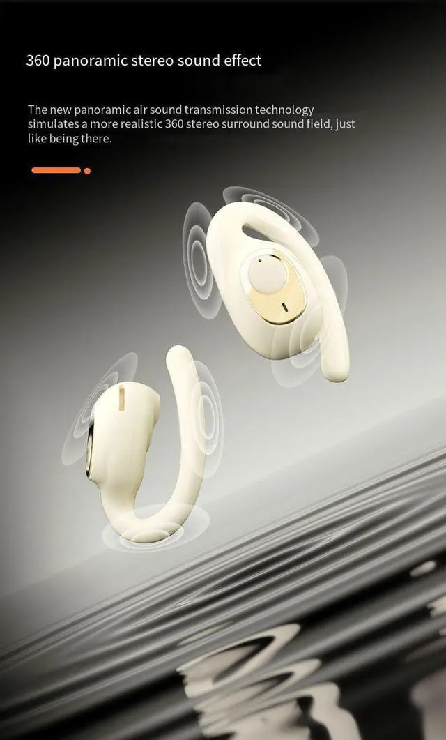 Alt view image 4 of 7 - Open Ear Headphones Wireless Bluetooth 5.3 Air-Conduction Open Ear Buds IPX5 Waterproof Earbuds for Sports,ENC Call Noise Reduction,Lightweight Design,Ergonomic Ear Hooks for Workout/Running,Black