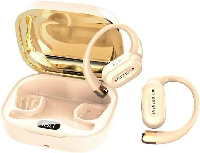 Main image of Open Ear Headphones Wireless Bluetooth 5.4 Wireless Sports Ear Buds with Earhooks,ENC Call Noise Cancellation Technology IPX5 Waterproof Earphones for Sports,Driving,Office,White