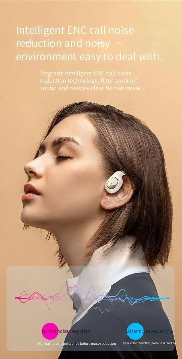 Alt view image 5 of 7 - Open Ear Headphones Wireless Bluetooth 5.3 Air-Conduction Open Ear Buds IPX5 Waterproof Earbuds for Sports,ENC Call Noise Reduction,Lightweight Design,Ergonomic Ear Hooks for Workout/Running,Black