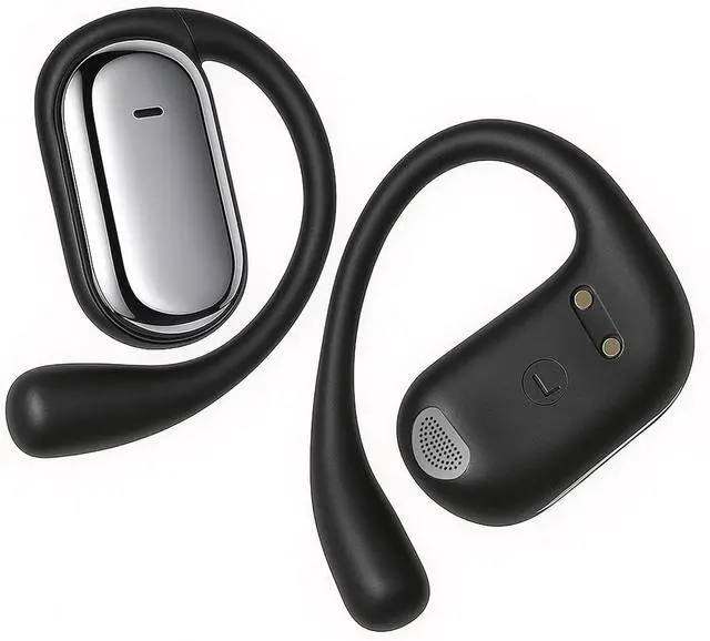 Main image of Open-Ear-Headphones Earhook Wireless Bluetooth - Bone Conduction Earbuds with Open Air Ergonomic Fit, Waterproof Running Earphones, Secure Over-Ear Buds Ideal for Sport, Fitness, Black