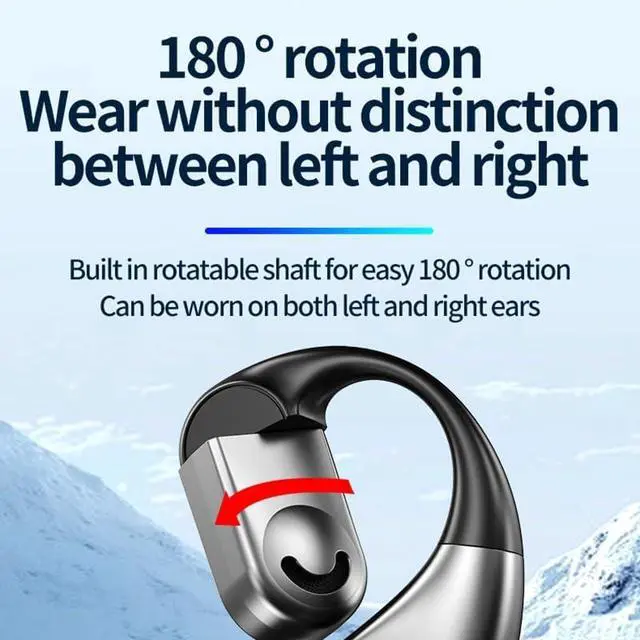 Alt view image 5 of 7 - Wireless Bluetooth Earpiece Earbud with Earhook Headphone Sports Single Earphone 12 Hours of Music Time Bone Conduction Headset Handsfree Truck Driver with Mic for Business Working Fitness,White