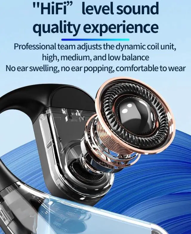 Alt view image 6 of 7 - Wireless Bluetooth Earpiece Earbud with Earhook Headphone Sports Single Earphone 12 Hours of Music Time Bone Conduction Headset Handsfree Truck Driver with Mic for Business Working Fitness,White