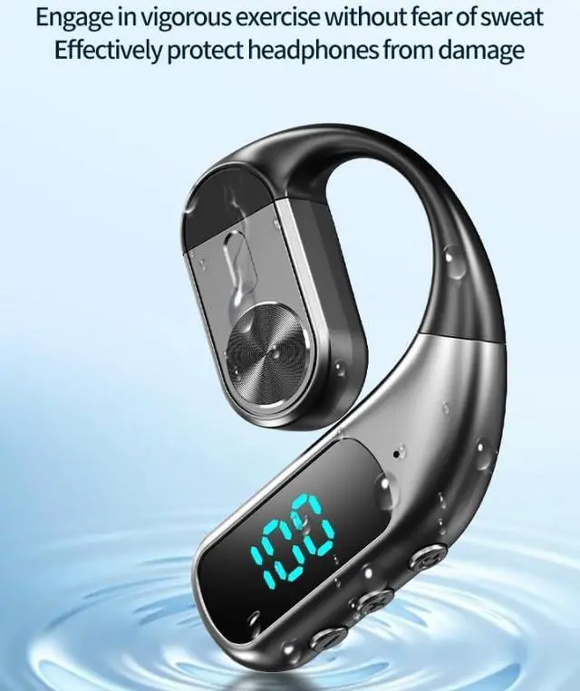 Alt view image 7 of 7 - Wireless Bluetooth Earpiece Earbud with Earhook Headphone Sports Single Earphone 12 Hours of Music Time Bone Conduction Headset Handsfree Truck Driver with Mic for Business Working Fitness,White