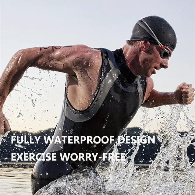Alt view image 3 of 6 - IKXO Waterproof Headphones Swimming Bone Sound Headphones Bluetooth 5.0,Open Design Headphones Underwater Wireless 32G RAM with Microphone for Sports Listening Cycling Running Gym