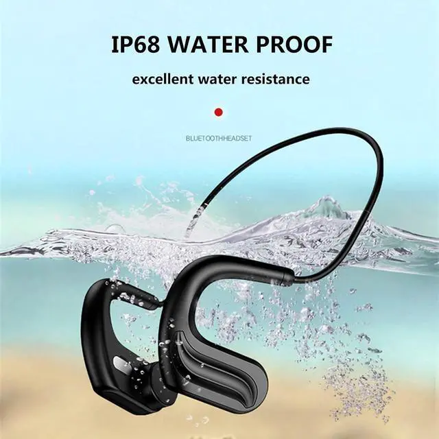 Alt view image 5 of 6 - IKXO Waterproof Headphones Swimming Bone Sound Headphones Bluetooth 5.0,Open Design Headphones Underwater Wireless 32G RAM with Microphone for Sports Listening Cycling Running Gym