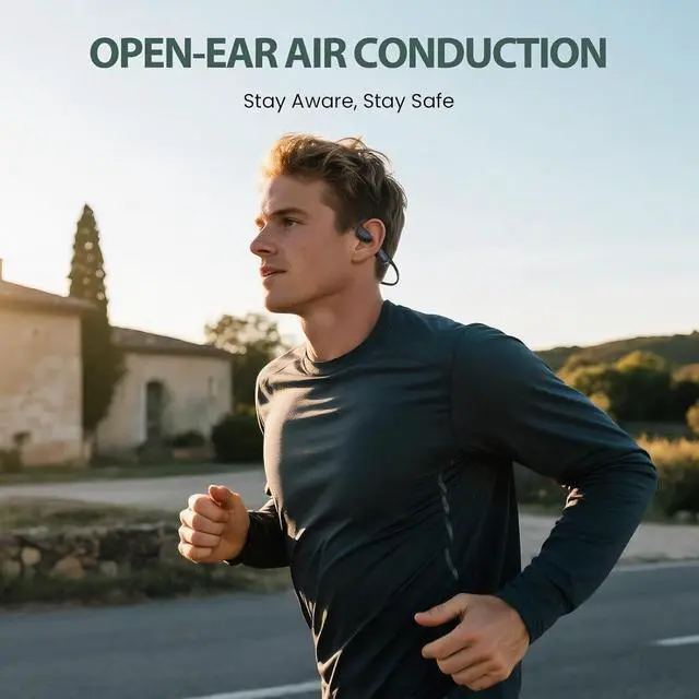 Alt view image 2 of 7 - HIFI WALKER Air Conduction Headphones Bluetooth 5.4 with MP3 Player Built-in 32GB Memory,Headphones Open-Ear Sports Headset with Mic & Voice Control for Running, Cycling