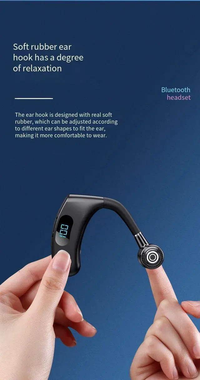 Alt view image 2 of 7 - Bluetooth Earpiece Single-EarHook Wireless Headphones for 88 Hours of Talking, CVC8.0 Microphone Noise Canceling Earbud IPX7 Waterproof, 2200mAh Battery Charging Case Can Charge The Phone,Blue