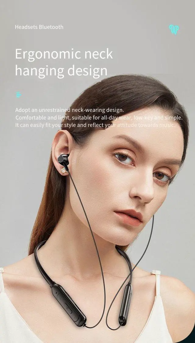 Alt view image 4 of 7 - Neckband Bluetooth Headphones Sports Earphones Wireless Bluetooth V5.3 Earbuds Neckband Earphone,Active Noise Cancellation & ENC Call Noise Cancellation,IPX5 Waterproof Sweatproof Fit Exercise,Red