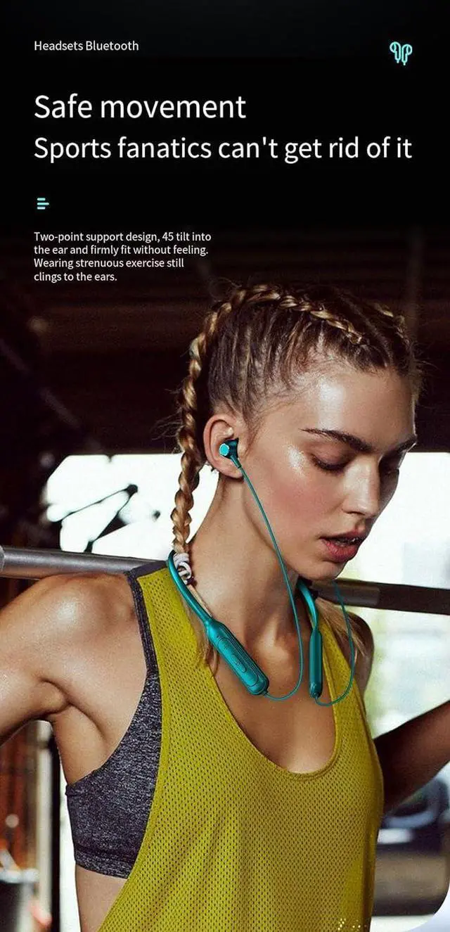 Alt view image 3 of 7 - Neckband Bluetooth Headphones Sports Earphones Wireless Bluetooth V5.3 Earbuds Neckband Earphone,Active Noise Cancellation & ENC Call Noise Cancellation,IPX5 Waterproof Sweatproof Fit Exercise,Red