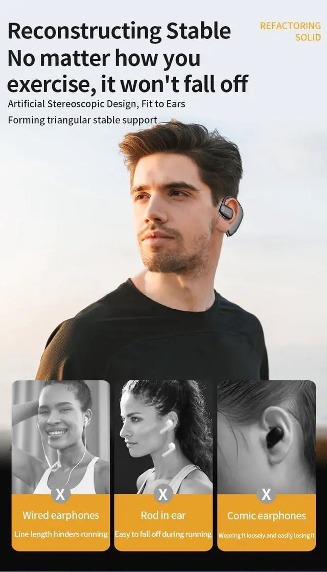 Alt view image 6 of 7 - Bluetooth Earpiece Wireless Earbud Earhooks Headphone with HIFI Stereo Sound, 365 Days Standby 30 Hours Talk Time with Noise Canceling Mic 180° Rotation Fit Cell Phones Driving/Business/Office,White