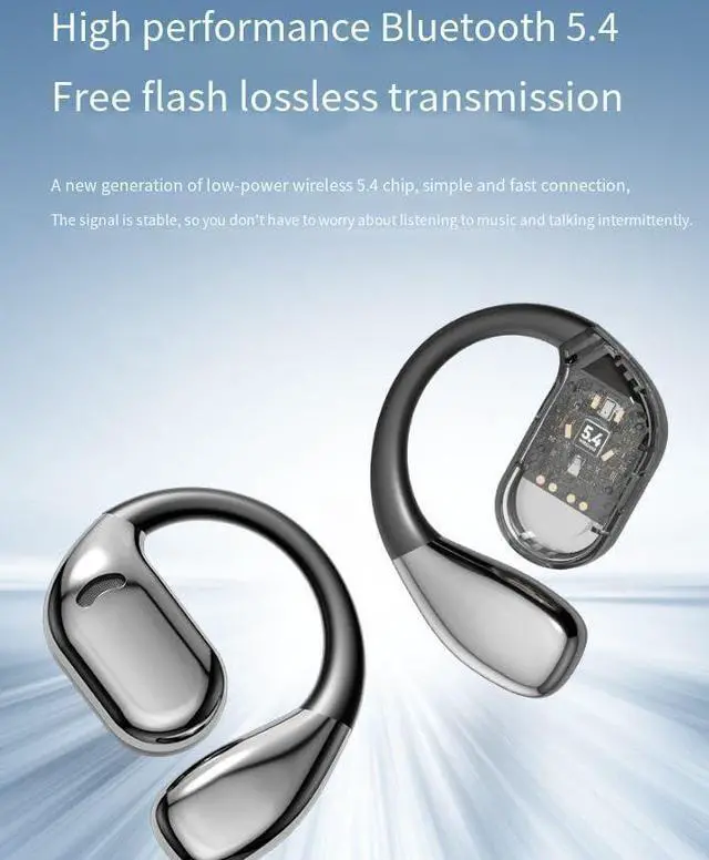 Alt view image 5 of 7 - Open Ear Hooks Headphones Wireless Bluetooth V5.4 Sports Earbuds with 60H Playtime,ENC Call Noise Cancellation+Bilateral Stereo,IPX5 Waterproof Earphones for Driving,Office,Pink