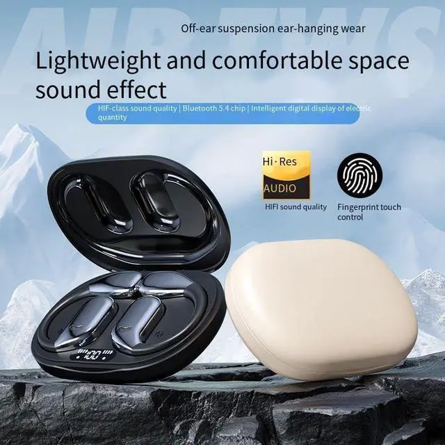 Alt view image 7 of 7 - Open Ear Hooks Headphones Wireless Bluetooth V5.4 Sports Earbuds with 60H Playtime,ENC Call Noise Cancellation+Bilateral Stereo,IPX5 Waterproof Earphones for Driving,Office,Pink