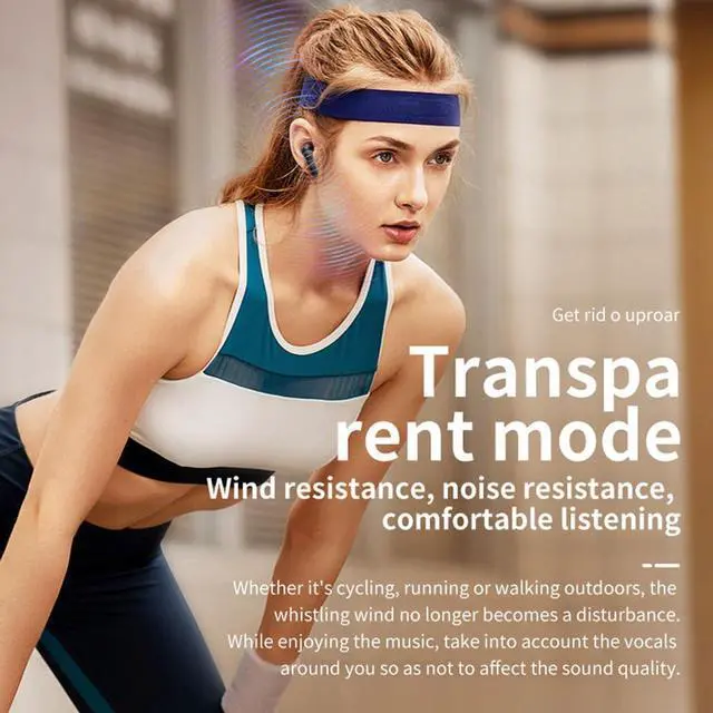 Alt view image 2 of 7 - Wireless Earbuds ANC Noise Canceling Bluetooth 5.3 Headphones,HiFi Stereo & Touch Controls,IPX5 Waterproof in-Ear Earphones with Mic,Stereo Bass Sports Headphones for Phone, White