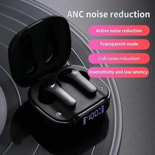 Alt view image 7 of 7 - Wireless Earbuds ANC Noise Canceling Bluetooth 5.3 Headphones,HiFi Stereo & Touch Controls,IPX5 Waterproof in-Ear Earphones with Mic,Stereo Bass Sports Headphones for Phone, White