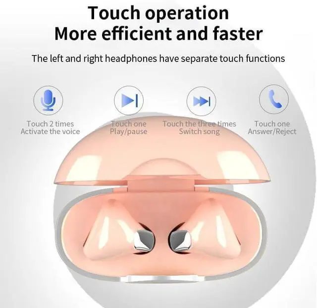 Alt view image 5 of 7 - Wireless Earbuds Bluetooth Headphones with LED Display Charging Case,IPX5 Waterproof Earphones in-Ear Buds with Mic,Advanced Active Noise Cancelling,24H Playtime for Android/iOS Phone-Black