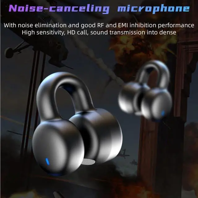 Alt view image 2 of 7 - Open Clip Earbuds Wireless Bluetooth Headphones Ultralight Open Ear Buds,24H Playtime with Charging Case LED Display,Ultra Lightweight for Comfortable Clip On Ear Headset for Workout,Driving,Grey