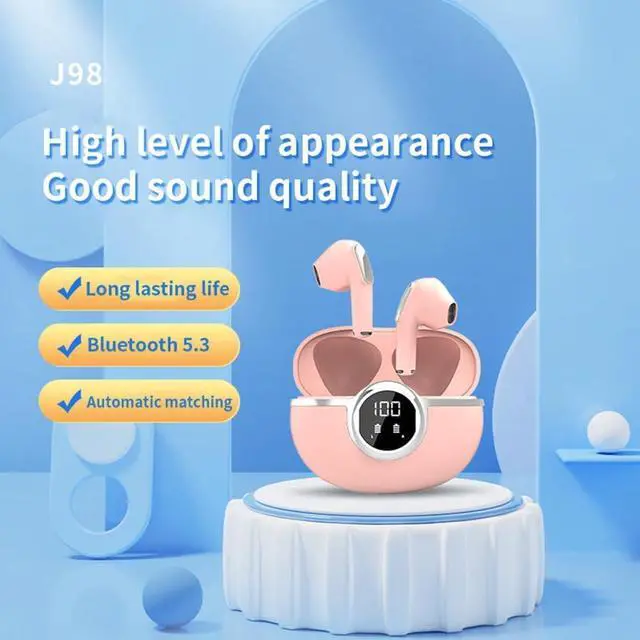 Alt view image 6 of 7 - Wireless Earbuds Bluetooth Headphones with LED Display Charging Case,IPX5 Waterproof Earphones in-Ear Buds with Mic,Advanced Active Noise Cancelling,24H Playtime for Android/iOS Phone-Black