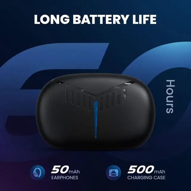 Alt view image 6 of 7 - Bluetooth Headphones Wireless Earbuds Over Ear Buds,Sports Earphones Deep Bass with Dual LED Power Display Earhooks Headset,Light-Weight Earbud with Mic for Phone Laptop PC TV Running Workout