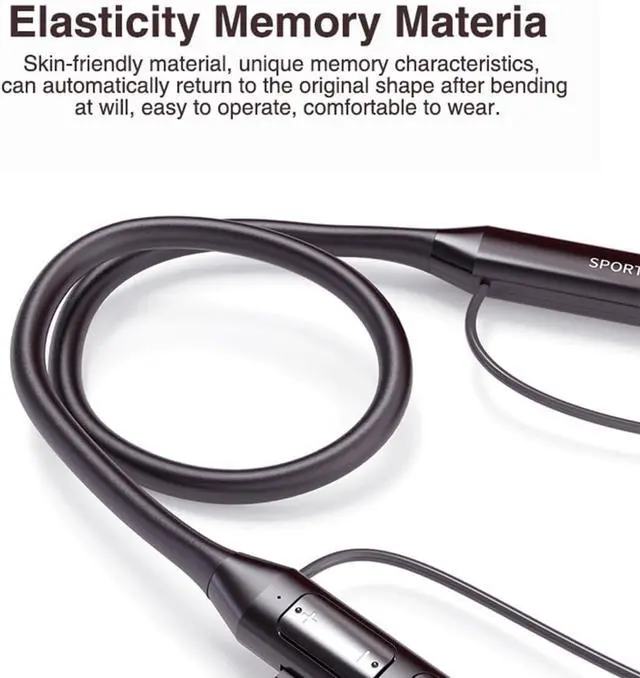 Alt view image 4 of 7 - Neckband Bluetooth 5.1 Headphones Wireless Earbuds Neckband Earphone HiFi Surround Sound,60Hrs Playtime Sport Noise Cancelling Ear Buds with Mic for Running Compatible with iPhone Android,Ergonomic