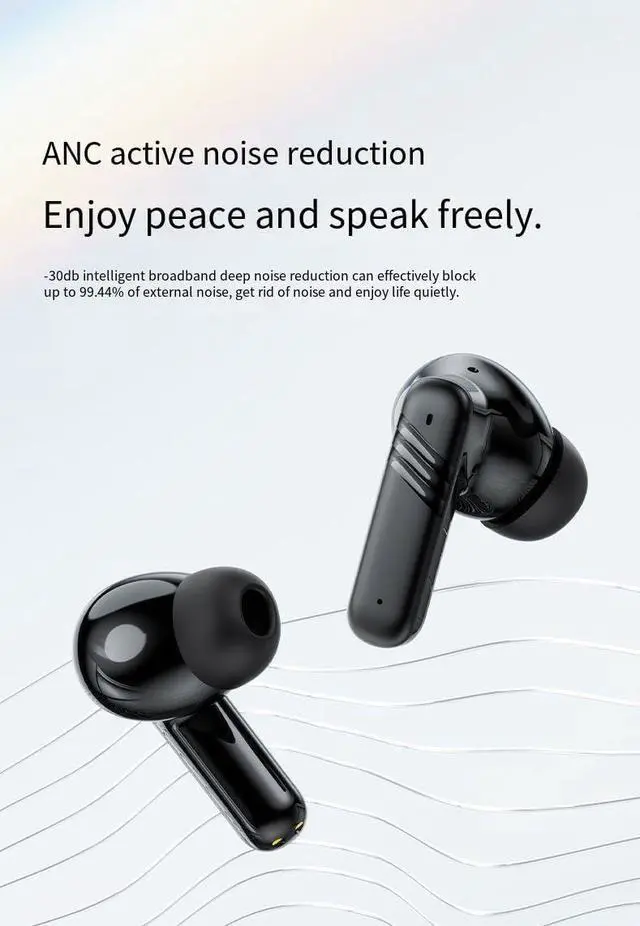 Alt view image 3 of 7 - Wireless Ear Buds Bluetooth 5.4 in Ear Headphones,LCD Full-Color Touch Screen, Deep Bass Stereo Bluetooth Ear Buds,Built-in ANC/ENC Noise Cancelling Mic for iPhone & Android,Black