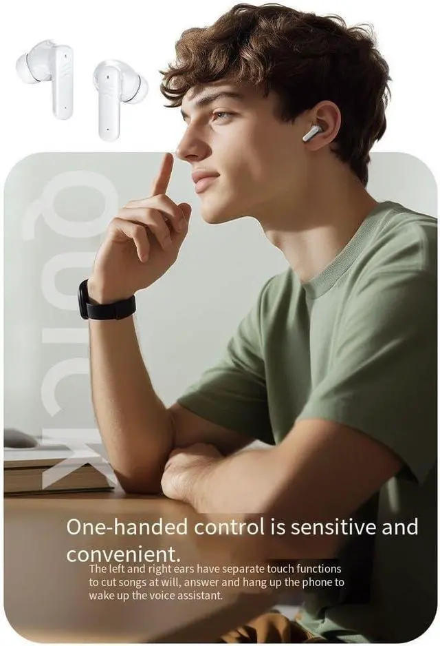 Alt view image 7 of 7 - Wireless Ear Buds Bluetooth 5.4 in Ear Headphones,LCD Full-Color Touch Screen, Deep Bass Stereo Bluetooth Ear Buds,Built-in ANC/ENC Noise Cancelling Mic for iPhone & Android,Black