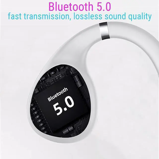 Alt view image 4 of 6 - Open Ear Air Bone Conduction Headphones Wireless Bluetooth 5.3 Earphones with HiFi Stereo+HD Call Noise Cancelling,6 Hours Playtime IPX5 Waterproof Sport Headset for Android iPhone TV