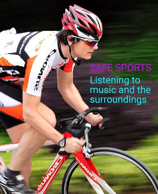 Alt view image 2 of 7 - Wireless Bluetooth Bone Conduction Headphones Swimming IP68 Waterproof 32G MP3 Player,9 Hours of Playback Time Open-Ear Sport Noise Cancellation Comfortable for Fitness Running Driving,Blue