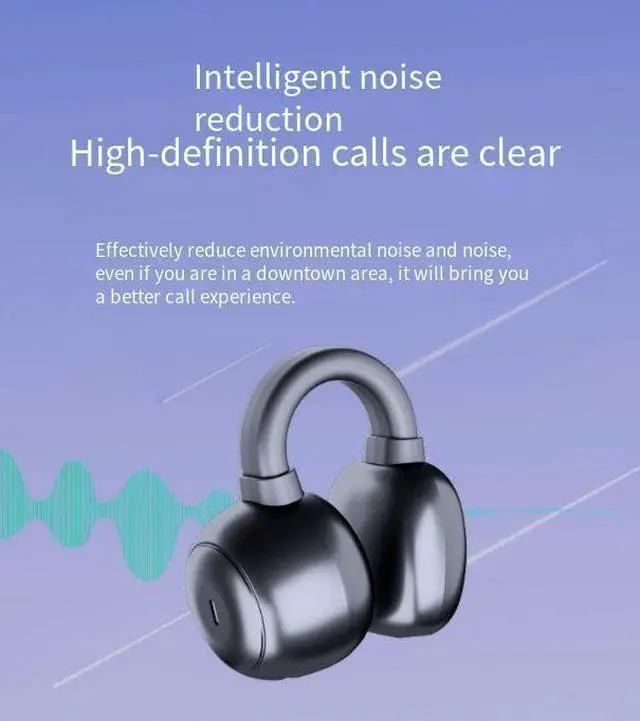 Alt view image 6 of 6 - Wireless Bluetooth Earphones Open Ear Air Conduction Headphones, ENC Noise Reduction Low Latency,Single 8-hour Playback Time,IPX5 Waterproof Sweat Resistant, Bilateral Stereo, Fast Charging,White