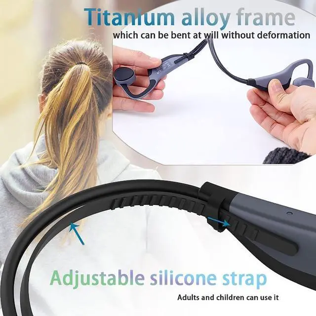 Alt view image 6 of 7 - Bone Conduction Headphones On Ear Headset Waterproof Bluetooth for Swimming, MP3 Player Wireless Sport Earphones IPX8 Open-Ear,Built-in 8GB Memory for Running, Diving Water, Gym, Spa,Blue