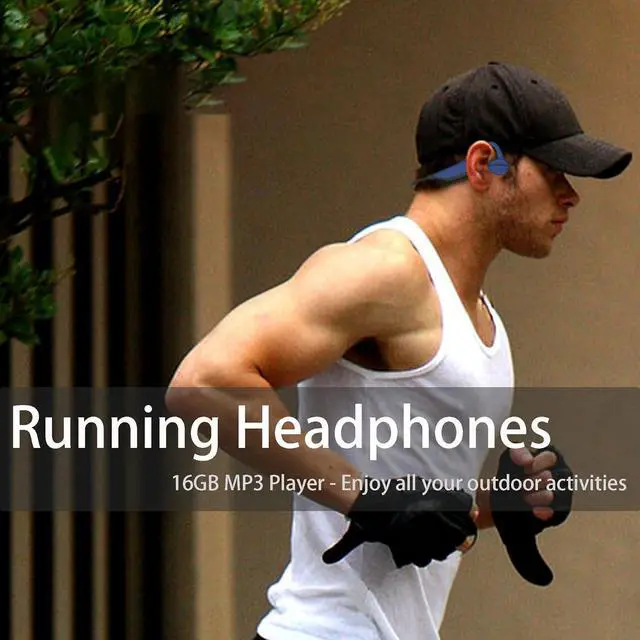 Alt view image 4 of 7 - Bone Conduction Headphones On Ear Headset Waterproof Bluetooth for Swimming, MP3 Player Wireless Sport Earphones IPX8 Open-Ear,Built-in 8GB Memory for Running, Diving Water, Gym, Spa,Blue