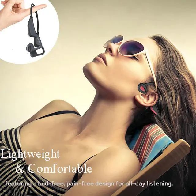 Alt view image 5 of 7 - Bone Conduction Headphones On Ear Headset Waterproof Bluetooth for Swimming, MP3 Player Wireless Sport Earphones IPX8 Open-Ear,Built-in 8GB Memory for Running, Diving Water, Gym, Spa,Blue