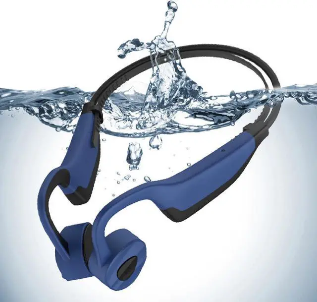 Main image of Bone Conduction Headphones On Ear Headset Waterproof Bluetooth for Swimming, MP3 Player Wireless Sport Earphones IPX8 Open-Ear,Built-in 8GB Memory for Running, Diving Water, Gym, Spa,Blue